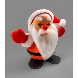 Vintage Santa Claus Figure Toy Paper Tunes 6" 1983 READ